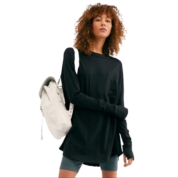 NEW Free People We The Free Arden Tee - Black - Picture 13 of 16